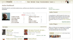 Goodreads author dashboard screenshot